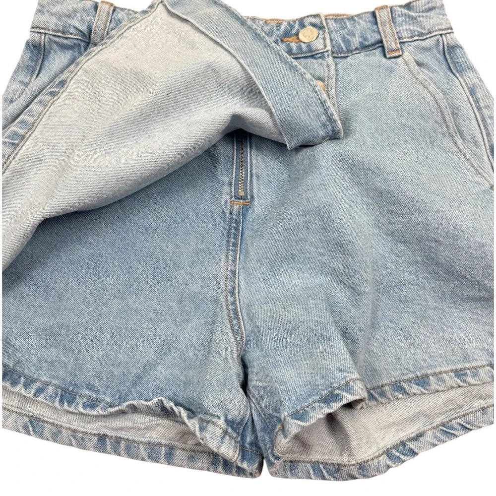 Zara Wrap Denim Skort Light Blue Jean Shorts Small Coastal Cowgirl High Rise